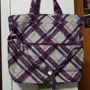 Thirty-One Retro Metro Bag in Purple Plaid